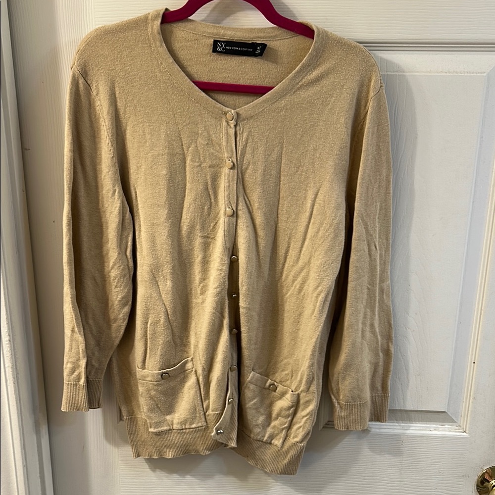 Women's Beige Cardigan Sweater